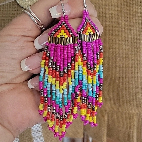 Y2K FESTIVAL TASSEL DROP EARRINGS - Picture 3 of 9